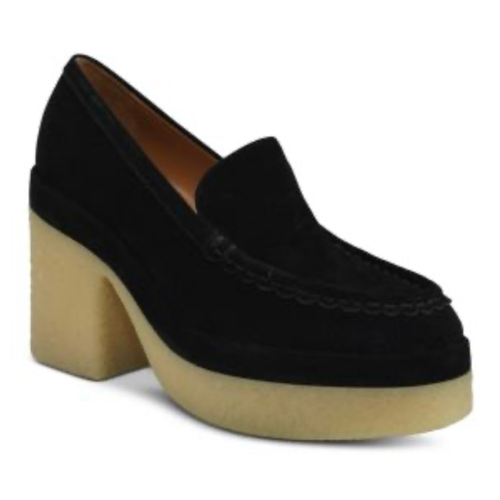 Marc Fisher Suede Black Lina Platform Loafer NWT